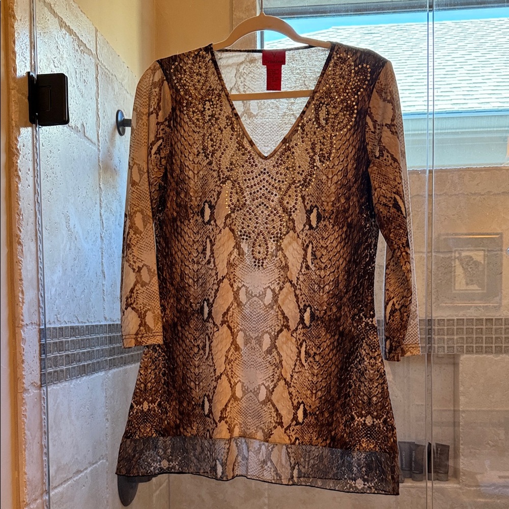 Snake Print V-Neck top